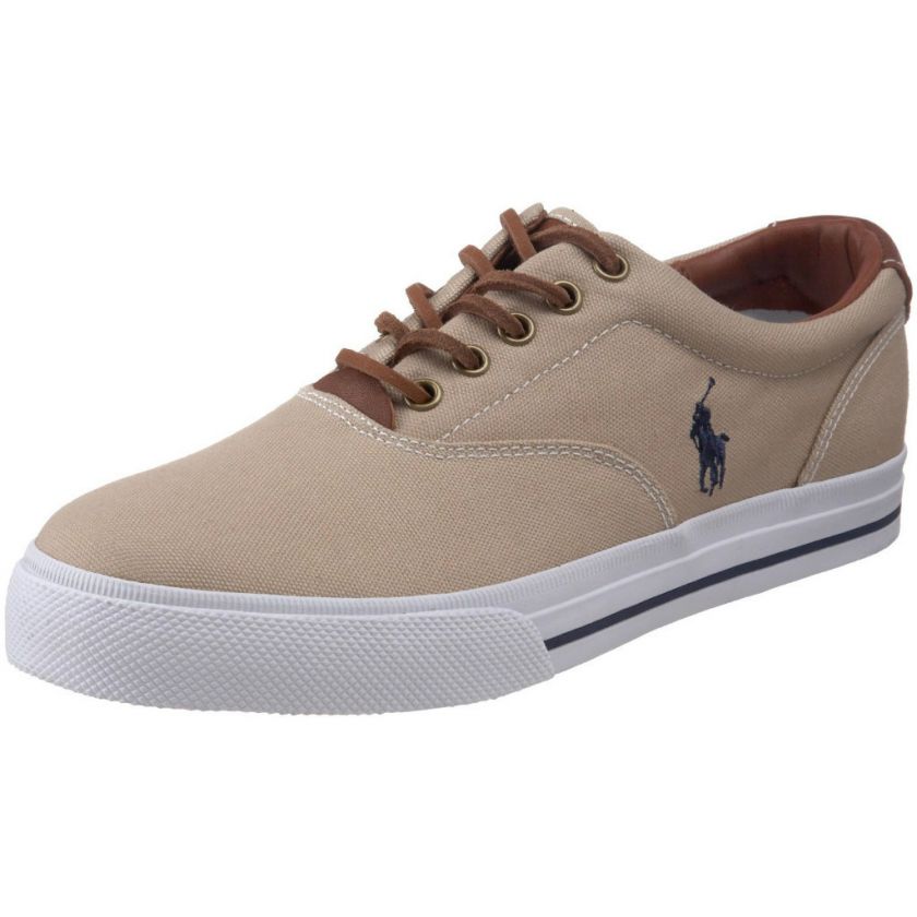 Polo Ralph Lauren Vaughn Mens Khaki Canvas Sneaker Shoe  