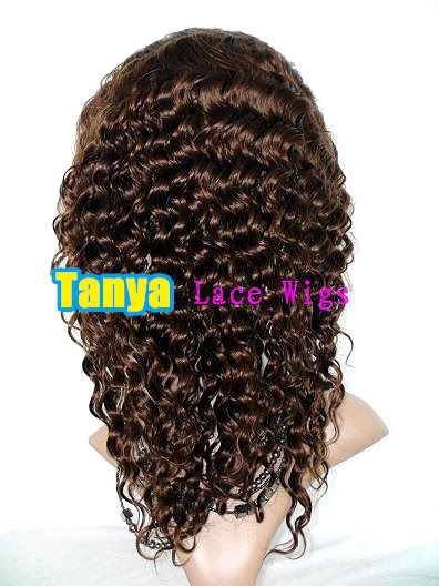 full lace cap 100% indian remy human hair wig 14 4# medium brown deep 