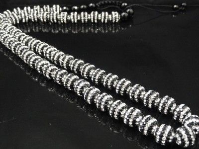   Black & White Swarovski Crystal 32 Inch Chain Necklace+
