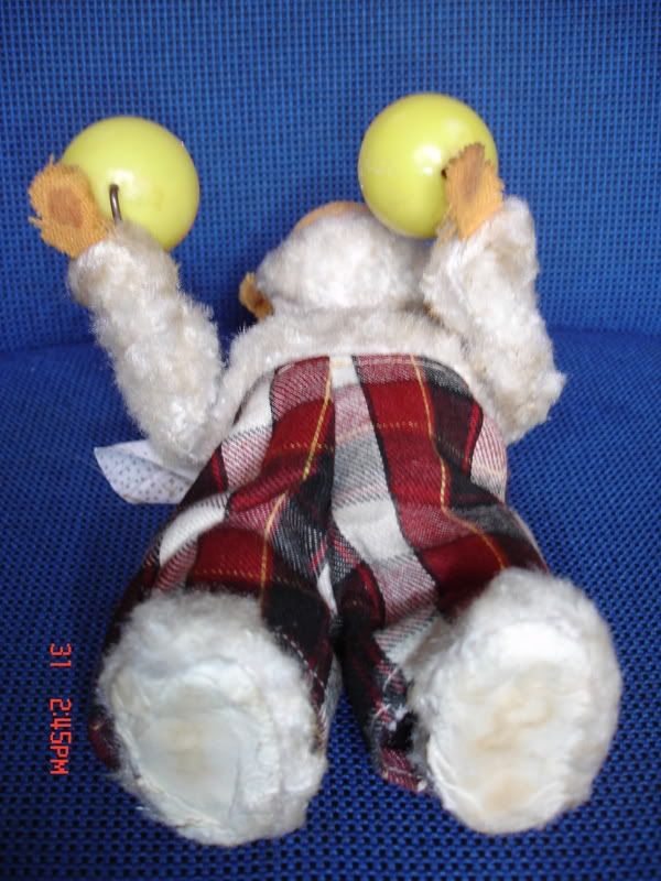 VINTAGE WIND UP MONKEY WITH MARACAS  