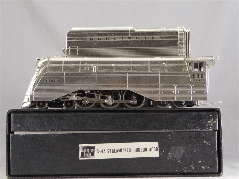   BRASS NICKEL PLATE CB&Q BURLINGTON 4 6 4 AEOLUS #4000 S 4A STREAMLINED