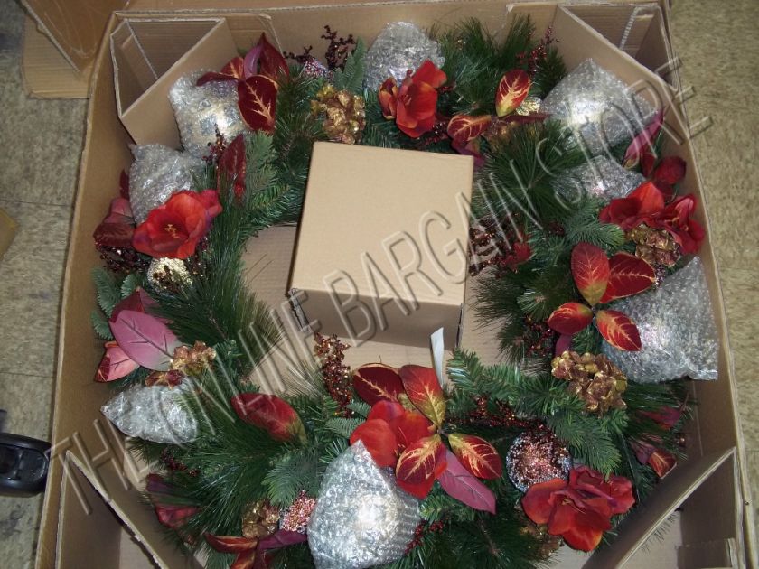 Frontgate Holiday Villa Christmas tree garland Floral DOOR WREATH 36 