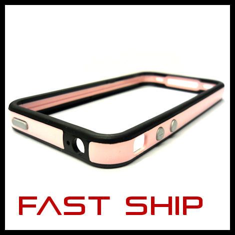 Apple iPhone 4 G New Ultra Slim Pink Dual Bumper Case  