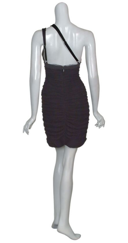 BCBG MAXAZRIA Little Black Ruched Dress SMALL 4 6 NEW  