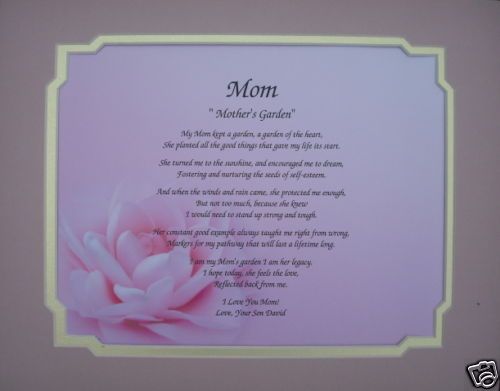 POEM FOR MOM PERSONALIZED MOTHERS DAY GIFT OR BIRTHDAY  