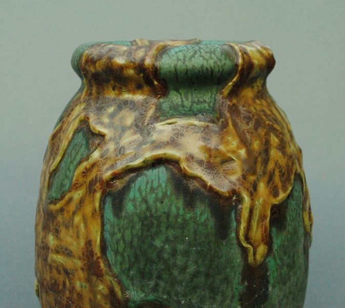 Rare Early WELLER EXPERIMENTAL Globby Glaze Art Pottery Vase   Very 