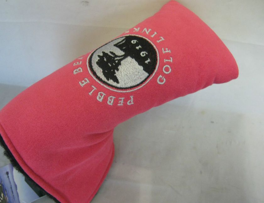 NEW LADIES PEBBLE BEACH SUEDE PUTTER COVER PINK  