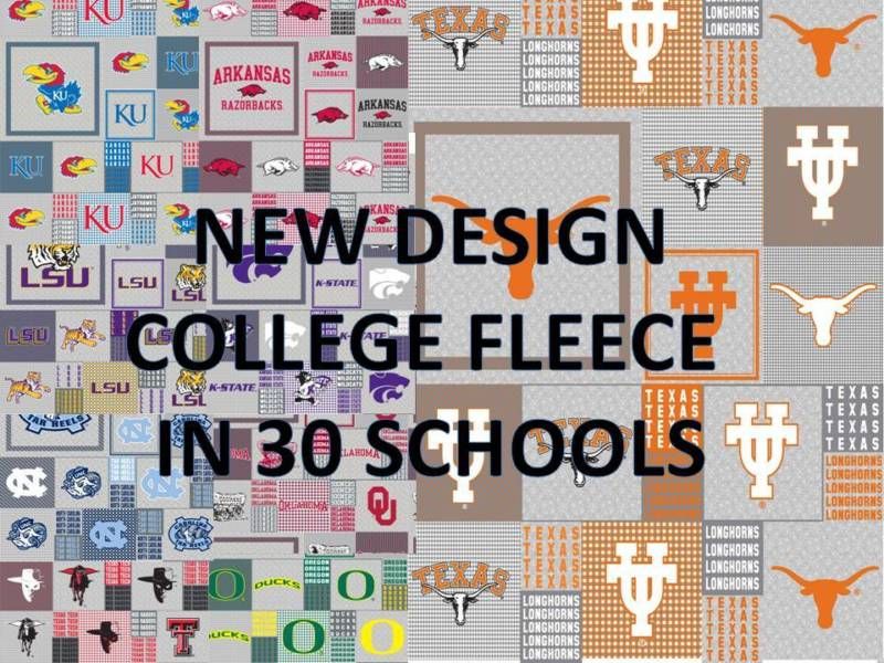 COLLEGE FLEECE FABRIC FLEECE BLANKET FABRIC 4 COLLEGES  