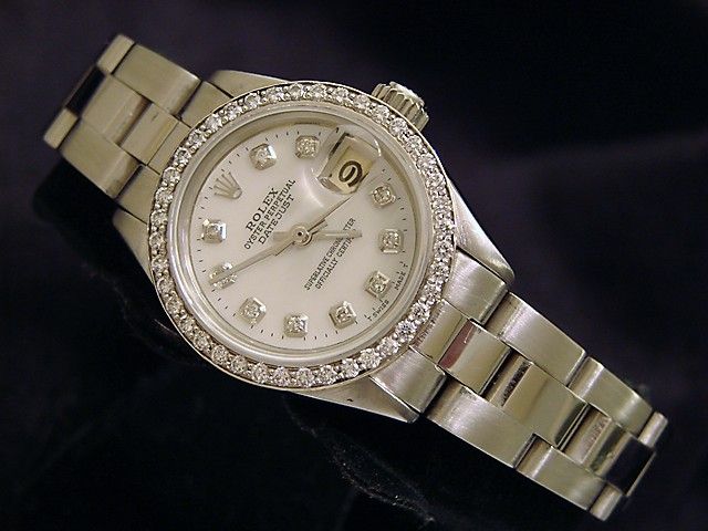 Ladies Rolex Stainless Steel Datejust Date Watch w/White MOP Diamond 