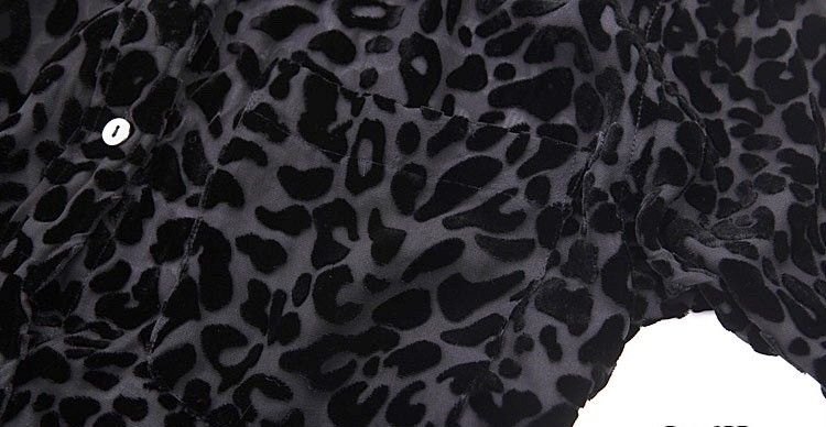 268 Equipment Daddy Warp Leopard Burnout Blouse BLACK  