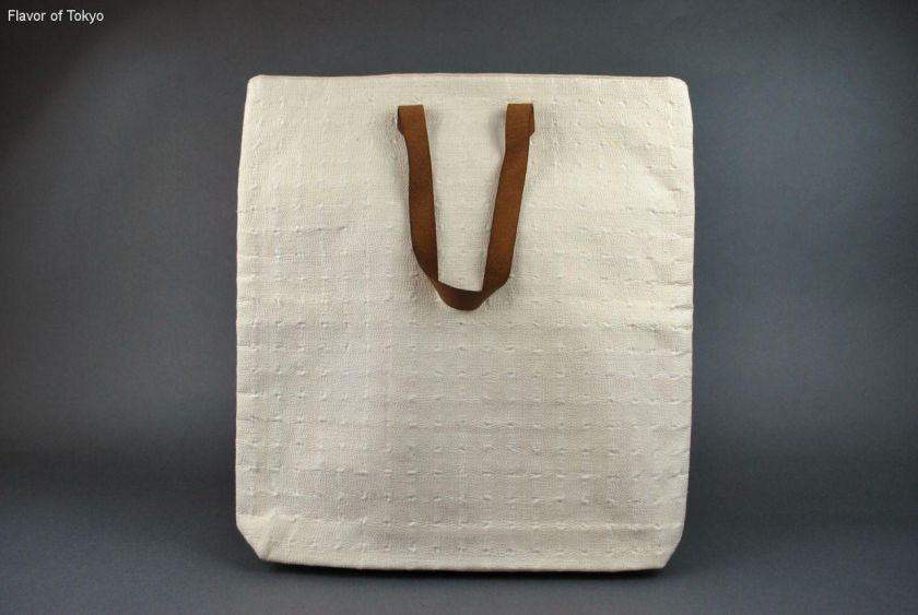 Auth HERMES AHMEDABAD Cotton Beige Tote Shopping Bag  