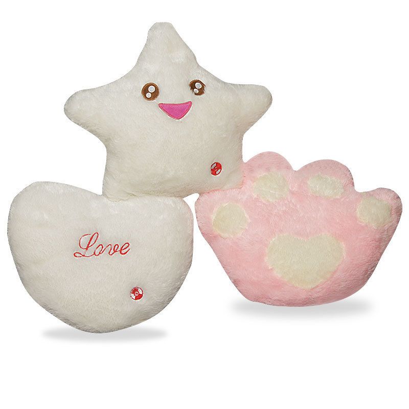 Color Chaning LED Cushion Pillow   Happy Star / Romantic Heart / Cute 