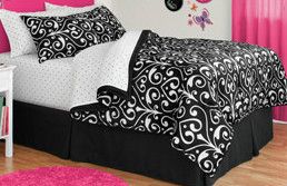 Dot Damask Reversible Comforter Complete Bedding Set * 